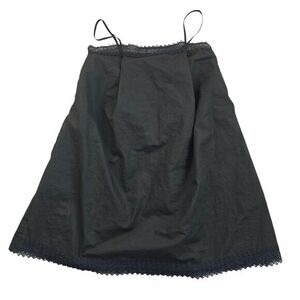 Susana Monaco -1223‎ Black Cotton  Lace Trim Spaghetti Strap Shift Dress Size 2